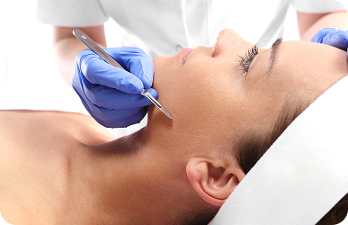 Dermaplaning exfoliation treatment at Desert Med Rejuvenation.